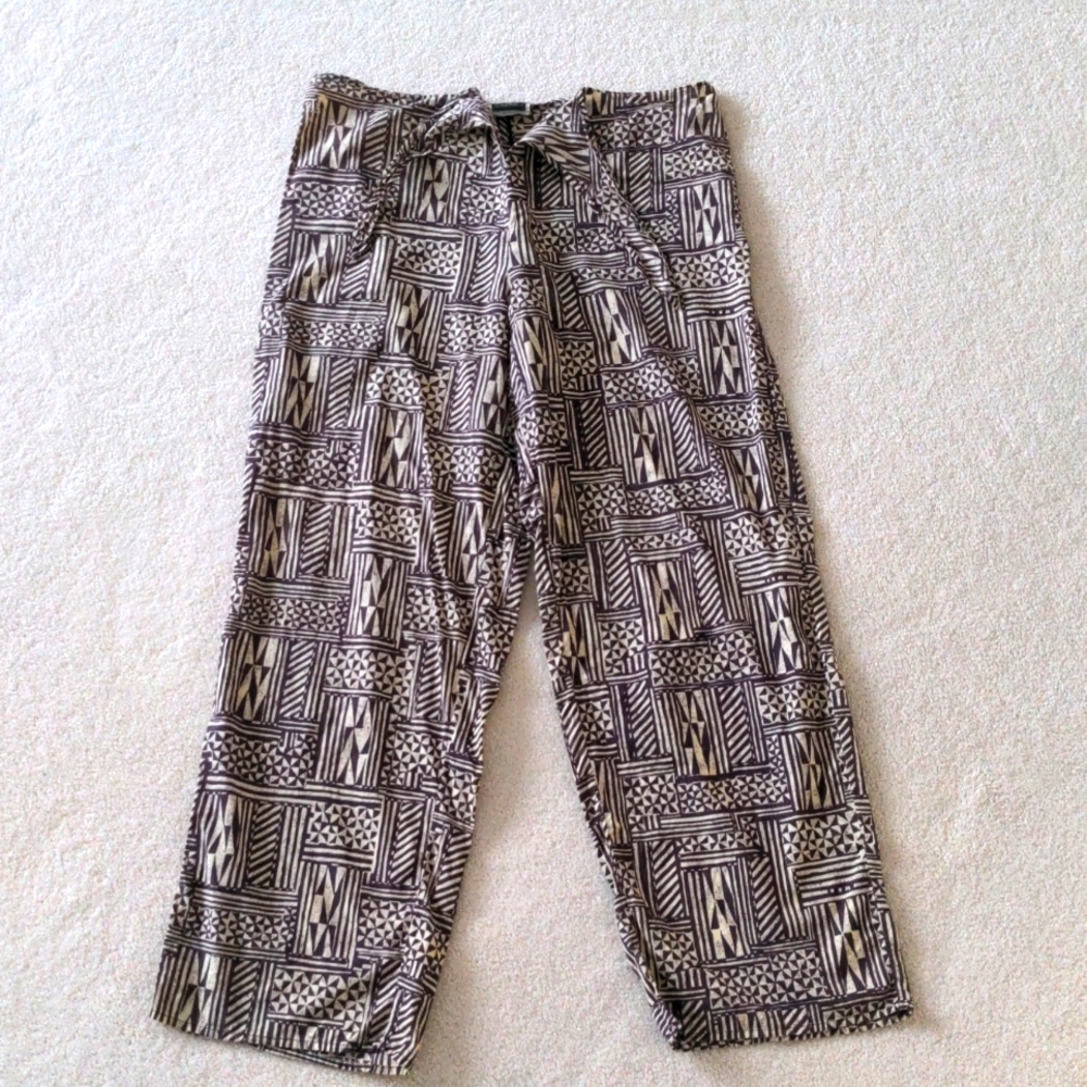 Lauren Ralph Lauren tribal cover up pants Safari embroidered logo FLAW